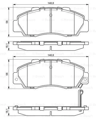 0 986 461 142 BOSCH Комплект тормозных колодок, дисковый тормоз (фото 6)