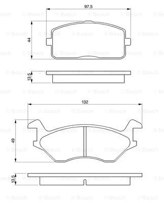 0 986 466 051 BOSCH Комплект тормозных колодок, дисковый тормоз (фото 1)