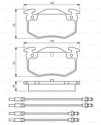 0 986 466 350 BOSCH Комплект тормозных колодок, дисковый тормоз (фото 1)