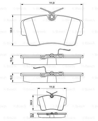 0 986 469 761 BOSCH Комплект тормозных колодок, дисковый тормоз (фото 1)