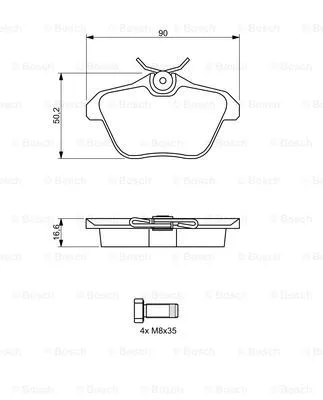 0 986 494 020 BOSCH Комплект тормозных колодок, дисковый тормоз (фото 5)