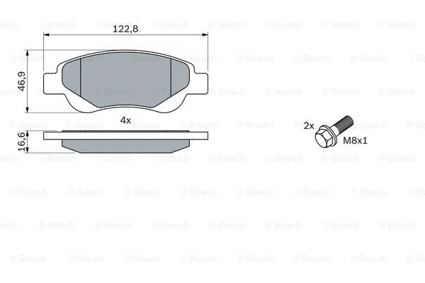 0 986 494 065 BOSCH Комплект тормозных колодок, дисковый тормоз (фото 1)