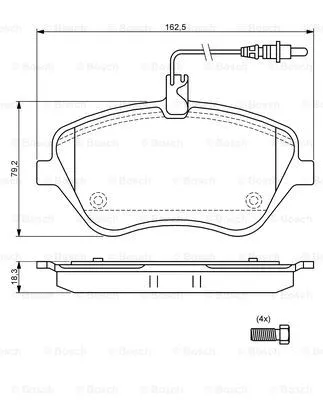 0 986 494 098 BOSCH Комплект тормозных колодок, дисковый тормоз (фото 3)