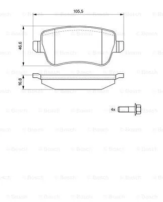 0 986 494 125 BOSCH Комплект тормозных колодок, дисковый тормоз (фото 4)