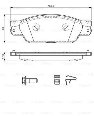 0 986 494 141 BOSCH Комплект тормозных колодок, дисковый тормоз (фото 2)