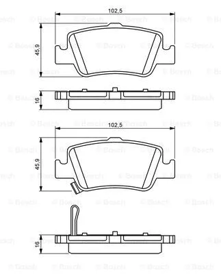 0 986 494 182 BOSCH Комплект тормозных колодок, дисковый тормоз (фото 2)