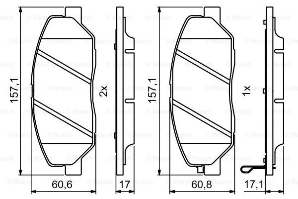 0 986 494 227 BOSCH Комплект тормозных колодок, дисковый тормоз (фото 1)