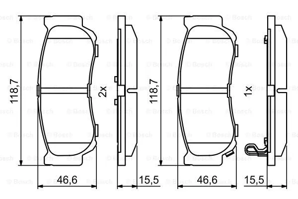 0 986 494 230 BOSCH Комплект тормозных колодок, дисковый тормоз (фото 1)