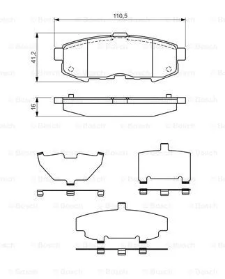 0 986 494 319 BOSCH Комплект тормозных колодок, дисковый тормоз (фото 1)