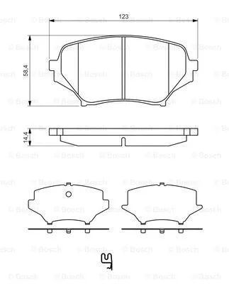 0 986 494 322 BOSCH Комплект тормозных колодок, дисковый тормоз (фото 1)