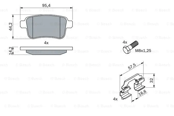 0 986 494 331 BOSCH Комплект тормозных колодок, дисковый тормоз (фото 2)