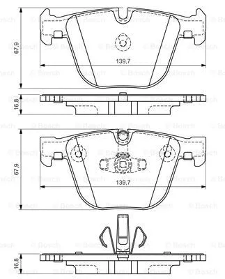 0 986 494 339 BOSCH Комплект тормозных колодок, дисковый тормоз (фото 3)