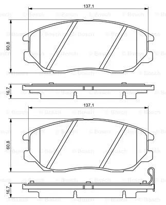 0 986 494 347 BOSCH Комплект тормозных колодок, дисковый тормоз (фото 1)