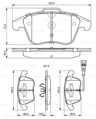 0 986 494 372 BOSCH Комплект тормозных колодок, дисковый тормоз (фото 5)