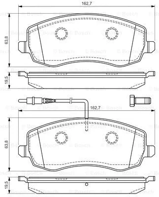 0 986 494 385 BOSCH Комплект тормозных колодок, дисковый тормоз (фото 3)