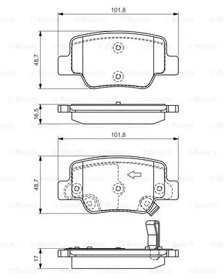 0 986 494 404 BOSCH Комплект тормозных колодок, дисковый тормоз (фото 1)