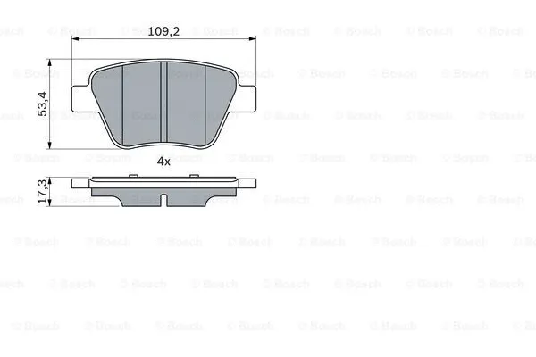 0 986 494 416 BOSCH Комплект тормозных колодок, дисковый тормоз (фото 4)