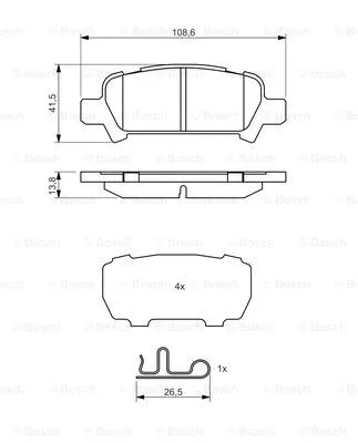 0 986 494 445 BOSCH Комплект тормозных колодок, дисковый тормоз (фото 1)