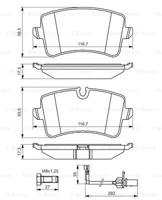 0 986 494 446 BOSCH Комплект тормозных колодок, дисковый тормоз (фото 1)