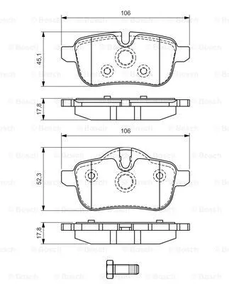 0 986 494 450 BOSCH Комплект тормозных колодок, дисковый тормоз (фото 3)