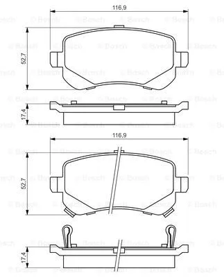 0 986 494 496 BOSCH Комплект тормозных колодок, дисковый тормоз (фото 2)