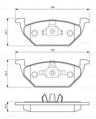 0 986 494 505 BOSCH Комплект тормозных колодок, дисковый тормоз (фото 3)