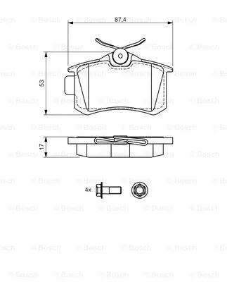 0 986 494 514 BOSCH Комплект тормозных колодок, дисковый тормоз (фото 6)