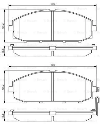 0 986 494 560 BOSCH Комплект тормозных колодок, дисковый тормоз (фото 1)