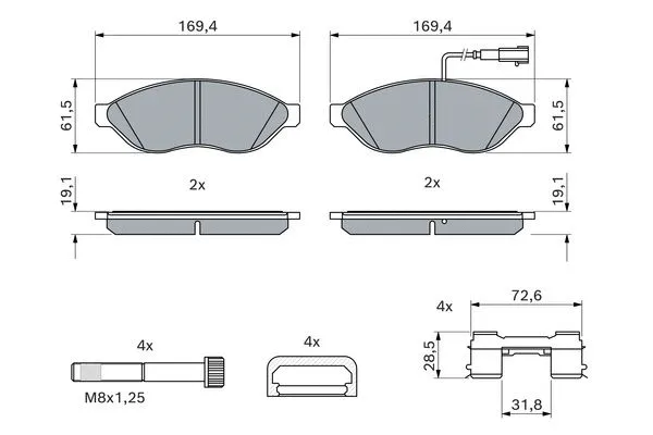 0 986 494 581 BOSCH Комплект тормозных колодок, дисковый тормоз (фото 3)