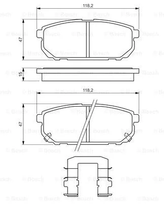 0 986 494 590 BOSCH Комплект тормозных колодок, дисковый тормоз (фото 4)