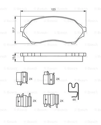 0 986 494 616 BOSCH Комплект тормозных колодок, дисковый тормоз (фото 7)