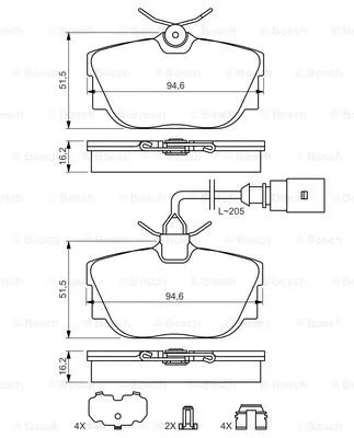 0 986 494 619 BOSCH Комплект тормозных колодок, дисковый тормоз (фото 2)