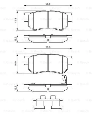 0 986 494 635 BOSCH Комплект тормозных колодок, дисковый тормоз (фото 5)