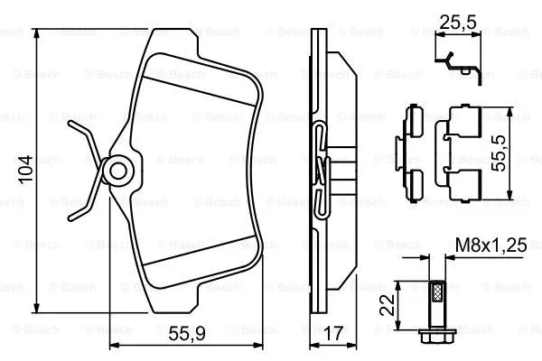 0 986 494 640 BOSCH Комплект тормозных колодок, дисковый тормоз (фото 6)