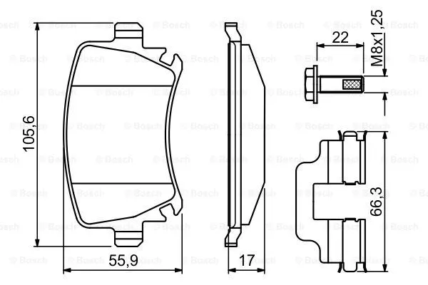 0 986 494 649 BOSCH Комплект тормозных колодок, дисковый тормоз (фото 5)