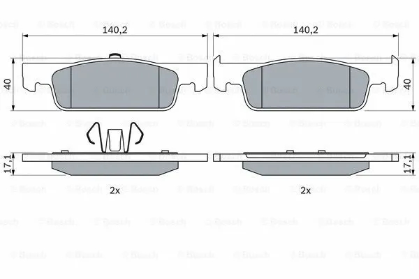 0 986 494 661 BOSCH Комплект тормозных колодок, дисковый тормоз (фото 7)