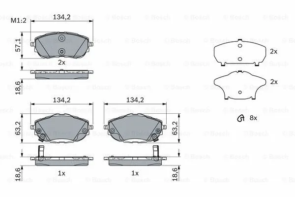 0 986 494 676 BOSCH Комплект тормозных колодок, дисковый тормоз (фото 6)