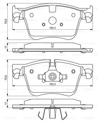 0 986 494 696 BOSCH Комплект тормозных колодок, дисковый тормоз (фото 5)