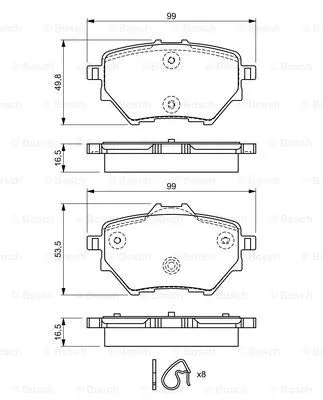 0 986 494 716 BOSCH Комплект тормозных колодок, дисковый тормоз (фото 6)