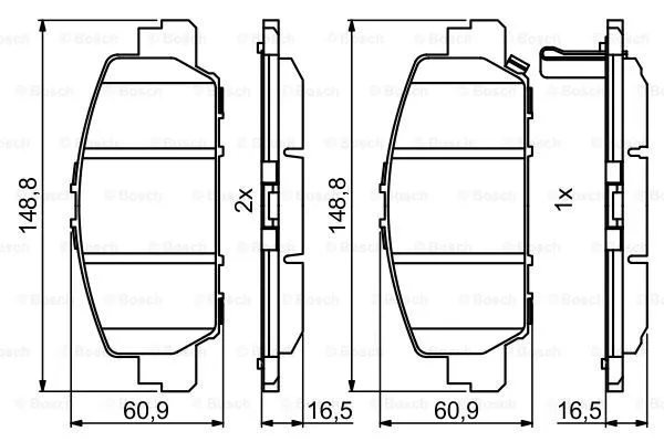 0 986 494 773 BOSCH Комплект тормозных колодок, дисковый тормоз (фото 6)