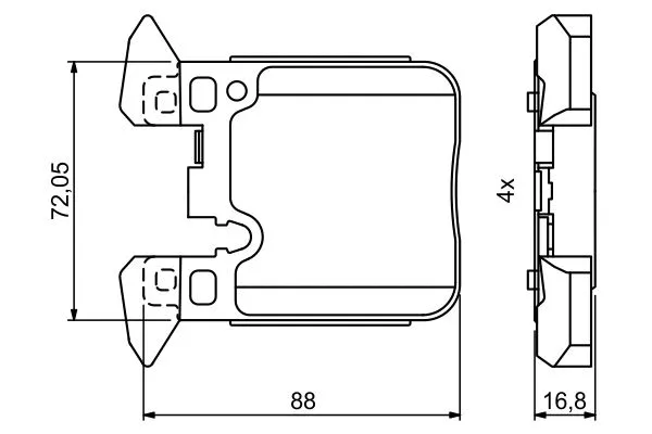 0 986 494 774 BOSCH Комплект тормозных колодок, дисковый тормоз (фото 6)