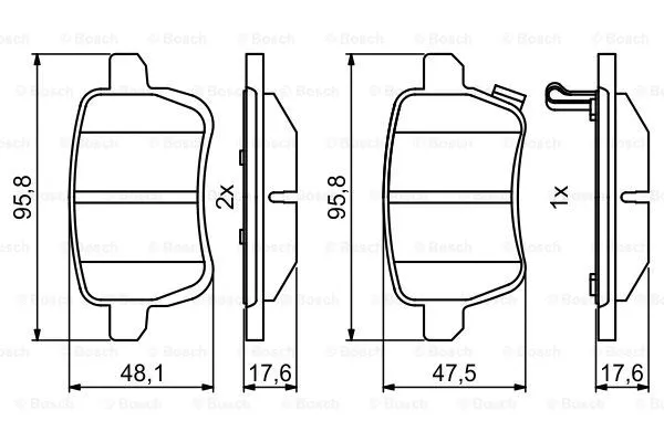 0 986 494 802 BOSCH Комплект тормозных колодок, дисковый тормоз (фото 1)