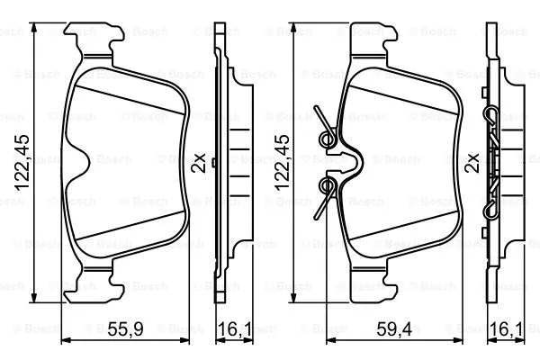 0 986 494 819 BOSCH Комплект тормозных колодок, дисковый тормоз (фото 4)