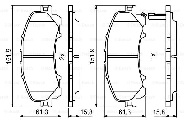 0 986 494 821 BOSCH Комплект тормозных колодок, дисковый тормоз (фото 3)