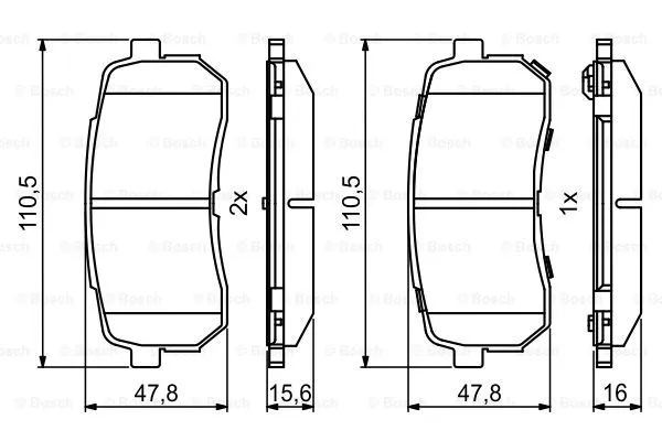 0 986 494 828 BOSCH Комплект тормозных колодок, дисковый тормоз (фото 5)