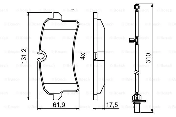 0 986 494 841 BOSCH Комплект тормозных колодок, дисковый тормоз (фото 4)