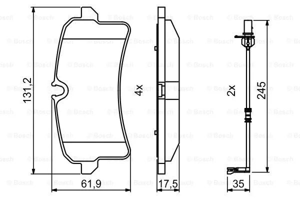 0 986 494 842 BOSCH Комплект тормозных колодок, дисковый тормоз (фото 2)