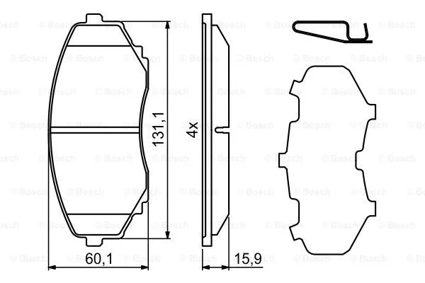 0 986 494 855 BOSCH Комплект тормозных колодок, дисковый тормоз (фото 2)