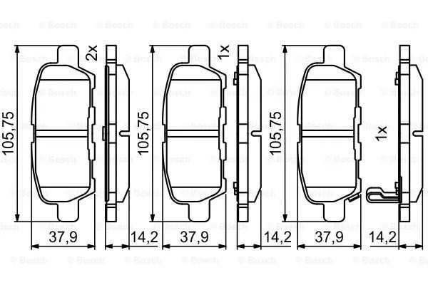 0 986 494 861 BOSCH Комплект тормозных колодок, дисковый тормоз (фото 1)