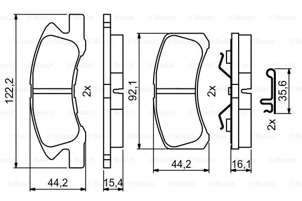 0 986 494 878 BOSCH Комплект тормозных колодок, дисковый тормоз (фото 1)